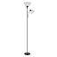 Aura Matte Black Torchiere Floor Lamp