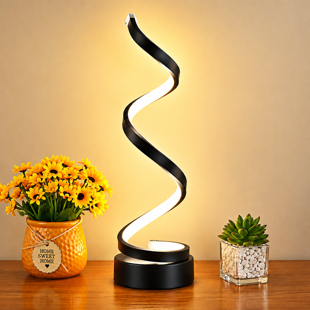 Aetheria Modern Spiral LED Accent Table Lamp
