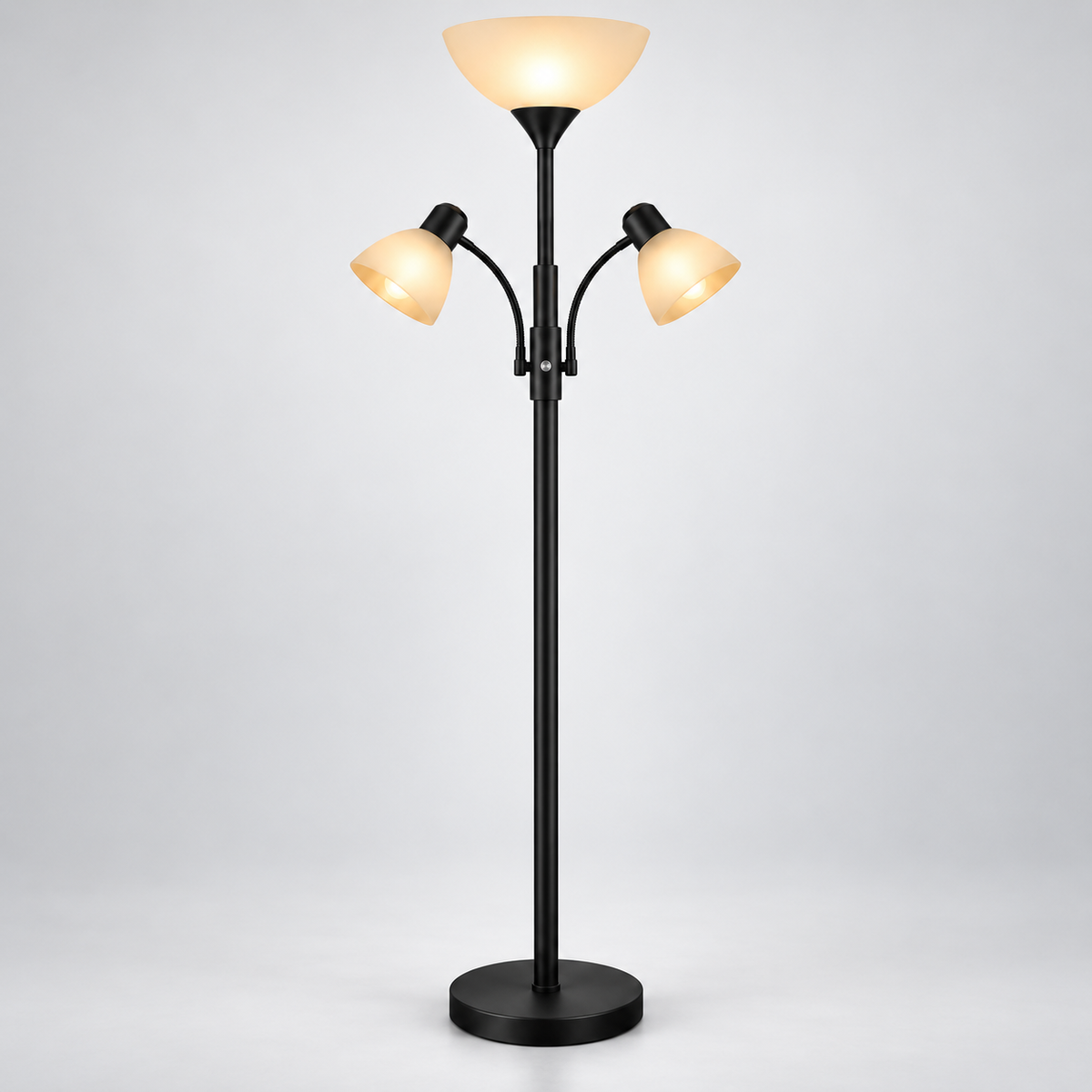 Minimalist Torchiere Floor Lamp with Frosted Shade