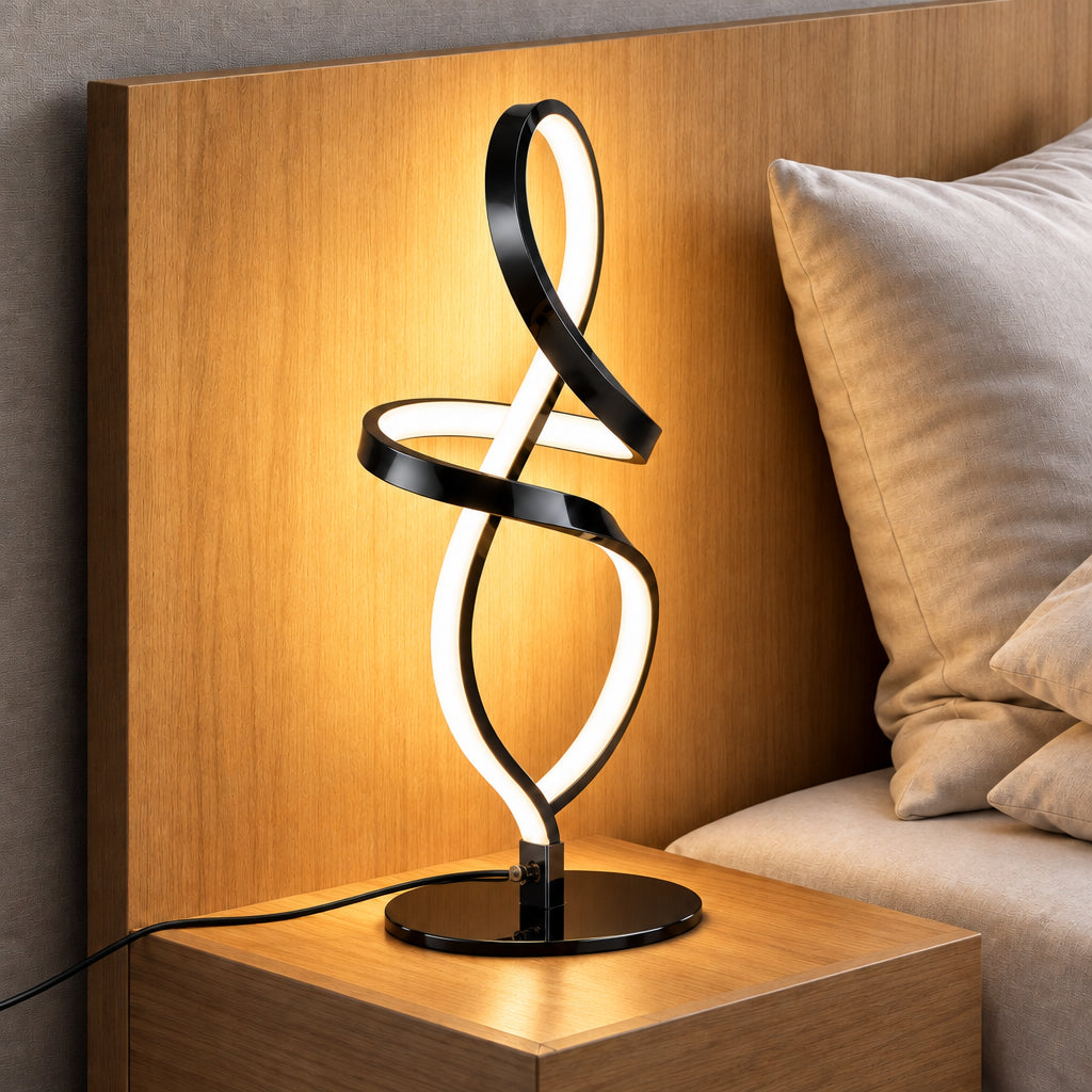 Contemporary Spiral Ribbon Table Lamp