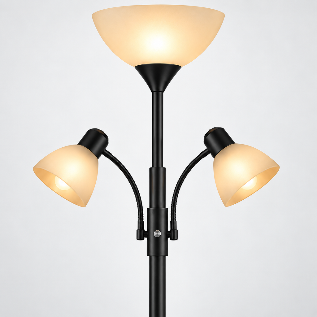 Minimalist Torchiere Floor Lamp with Frosted Shade
