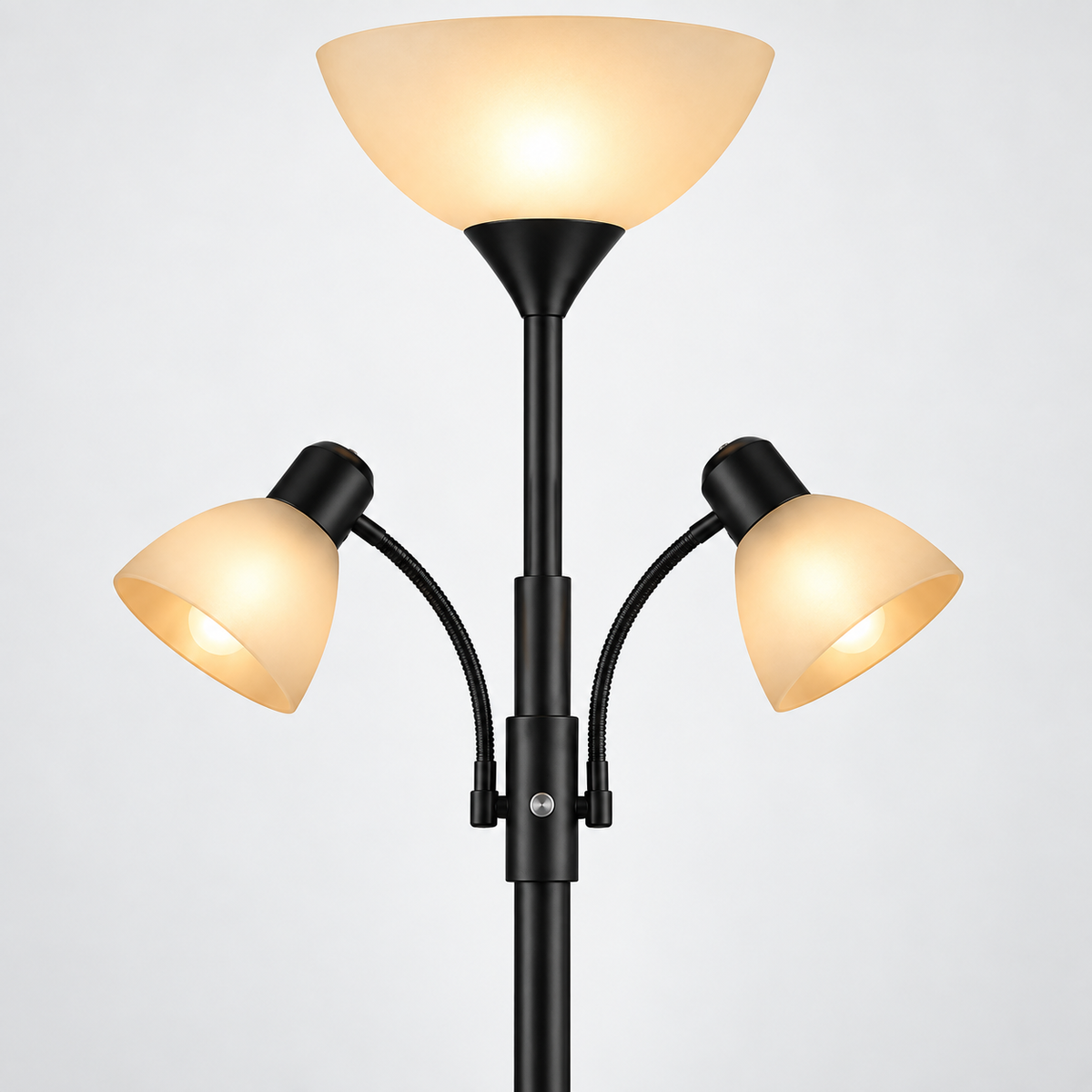 Minimalist Torchiere Floor Lamp with Frosted Shade